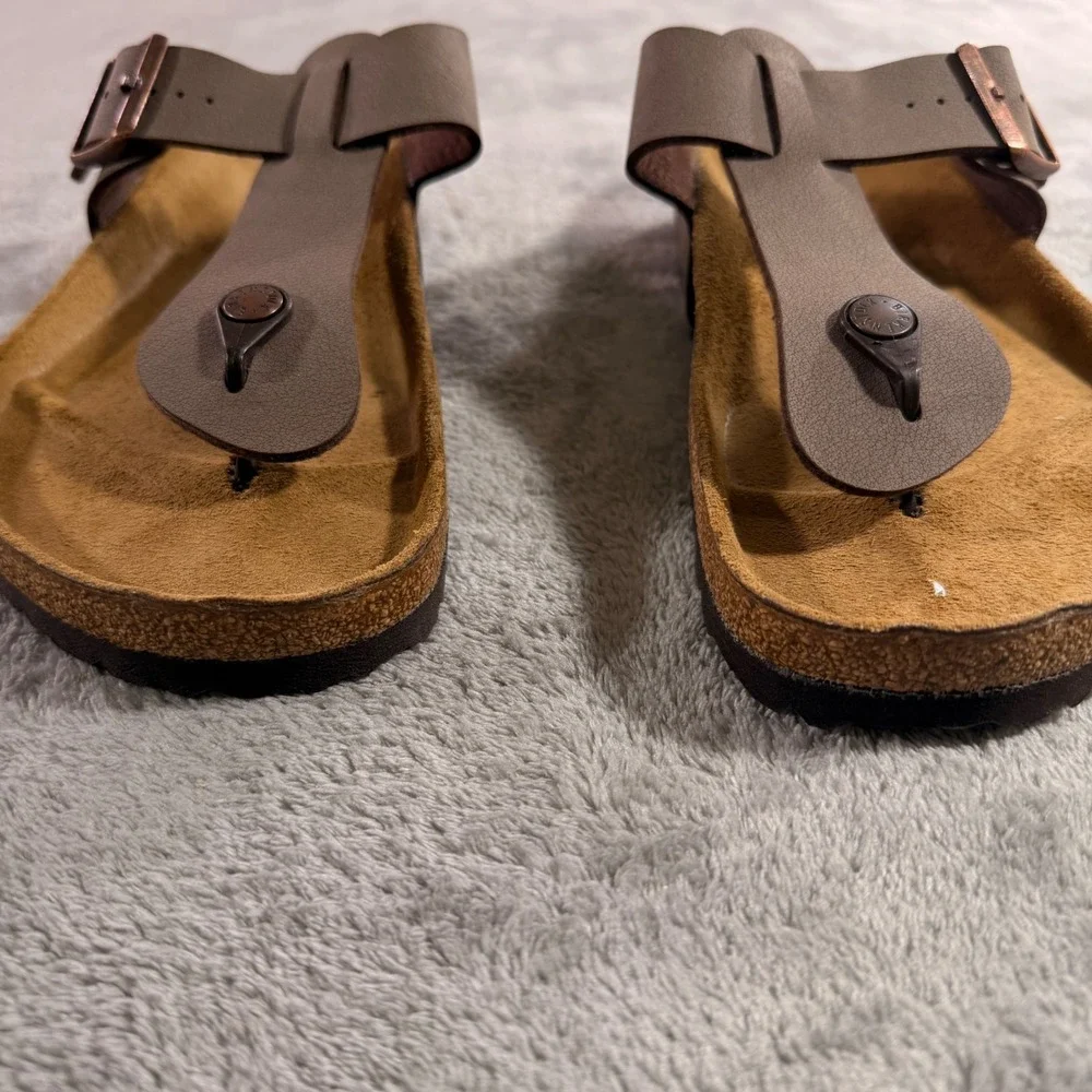 Birkenstock Ramses Sandals Mens 43 10 Mocha Birkibuc Thong Buckle Brown 044701